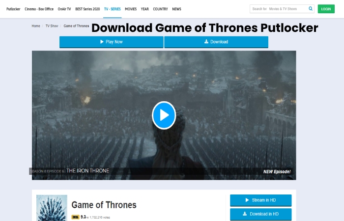 Download Game of Thrones Putlocker